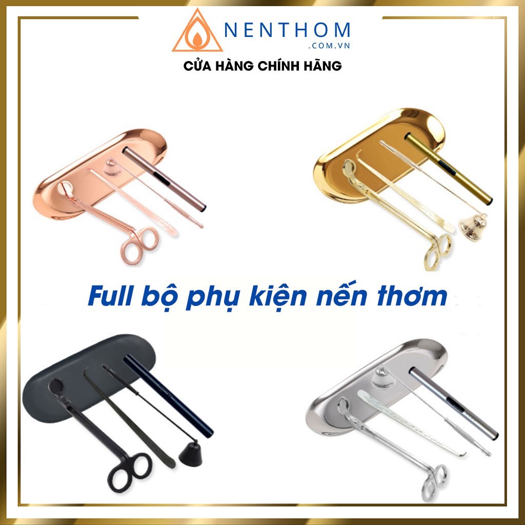 Bộ chăm sóc nến thơm phong cách cổ điển, phụ kiện nến thơm chuyên dụng - pk02