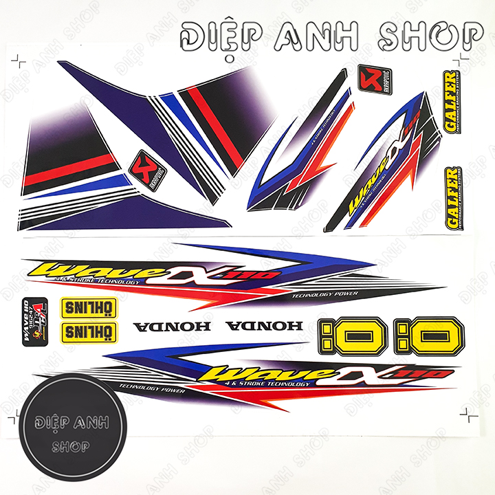 Tem rời Wave Alpha 110 ( Đời 2017 - 2020) - Tem 3 lớp chống phai màu