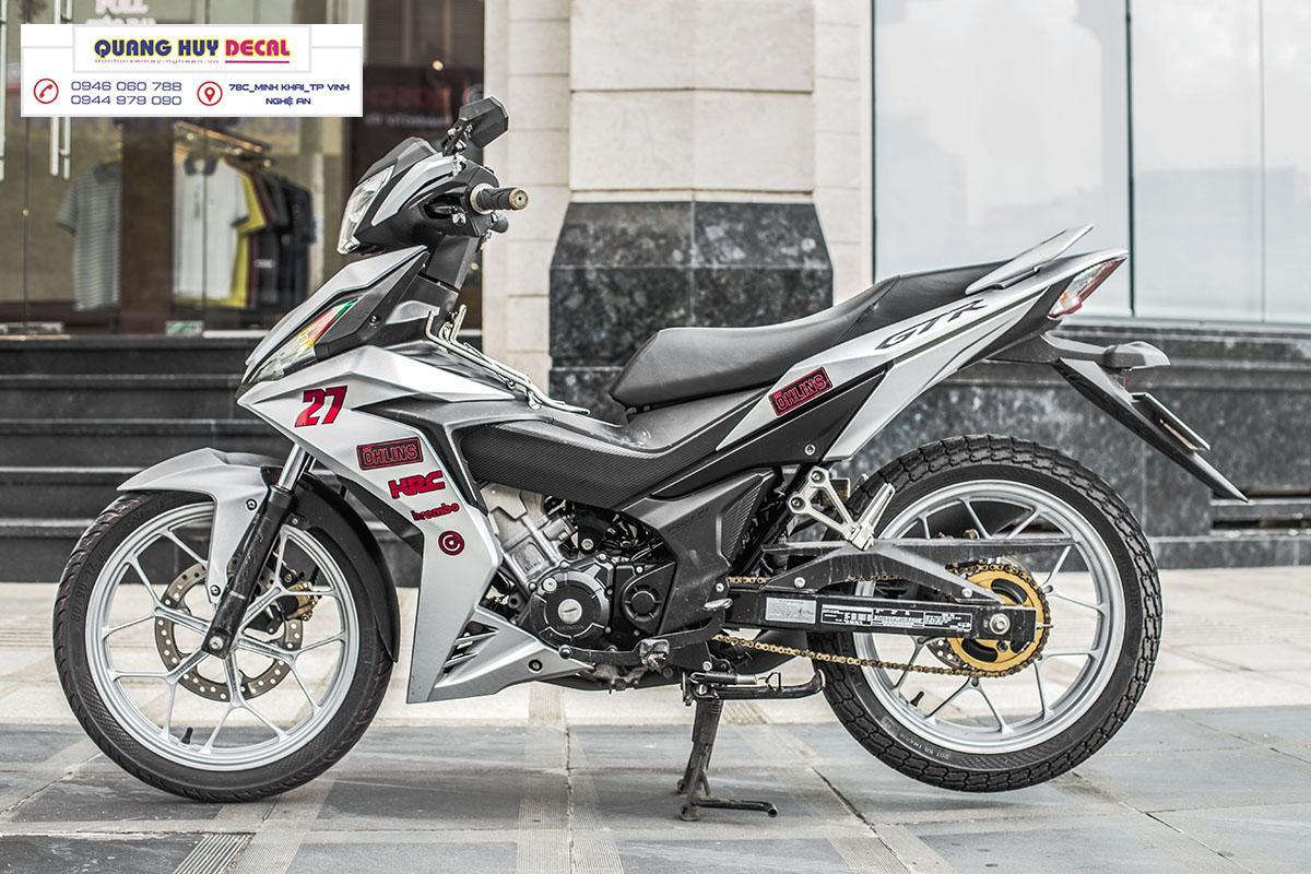 Tem trùm xe máy WINNER 150  xám bạc - làm tem xe máy WINNER 150 theo yêu cầu - Tem xe máy WINNER 150 rẻ đẹp và chất