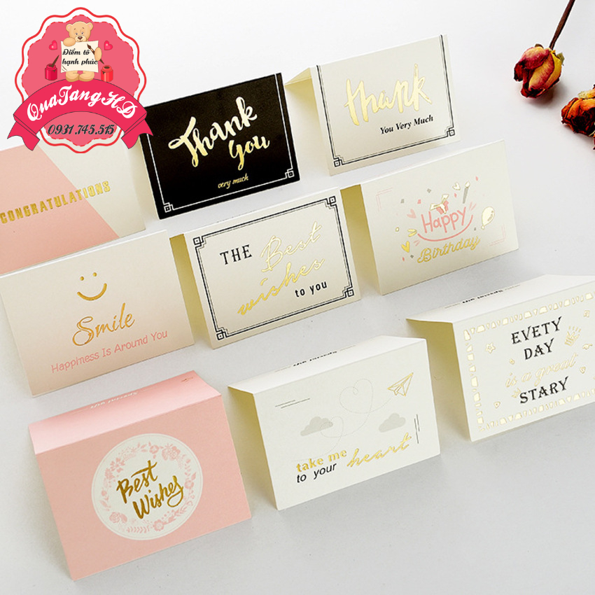 [Combo 10] Thiệp chúc mừng sinh nhật, tốt nghiệp, cảm ơn phong cách sáng tạo 9x14cm HD Gift