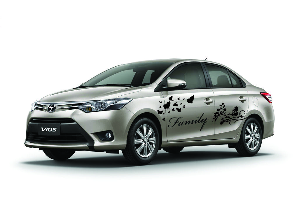 Decal tem dán sườn xe Toyota Vios - hàng thiết kế theo yêu cầu