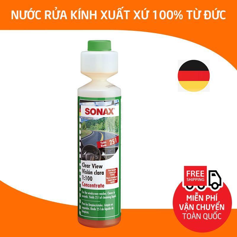 SONAX Clear ViewDung dịch châm két nước rửa kính cần gạt mưa đậm đặc nước rửa gạt lau kính chắn gió xe hơi ô tô xe khách xe tải trong suốt_SN-371141
