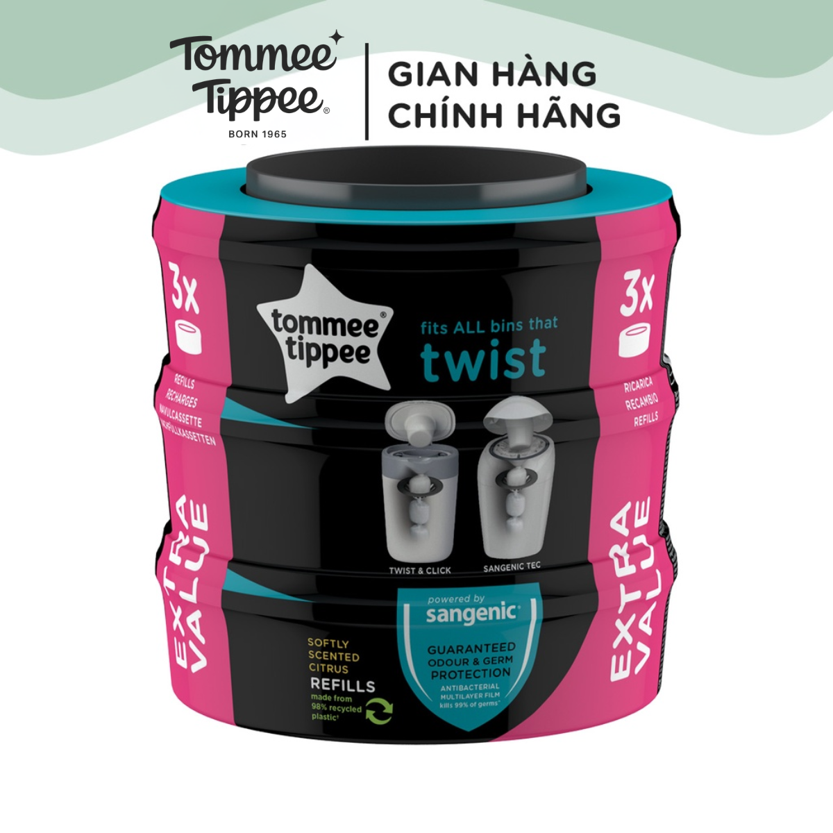 Túi xử lý tã cho bé tommee tippee
