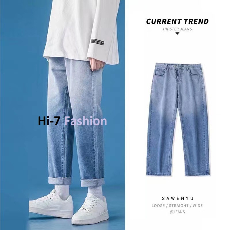 Vải dày chất liệu cao cấp quần jean nam hàng cao cấp-quần baggy jean nam hi7-boutique