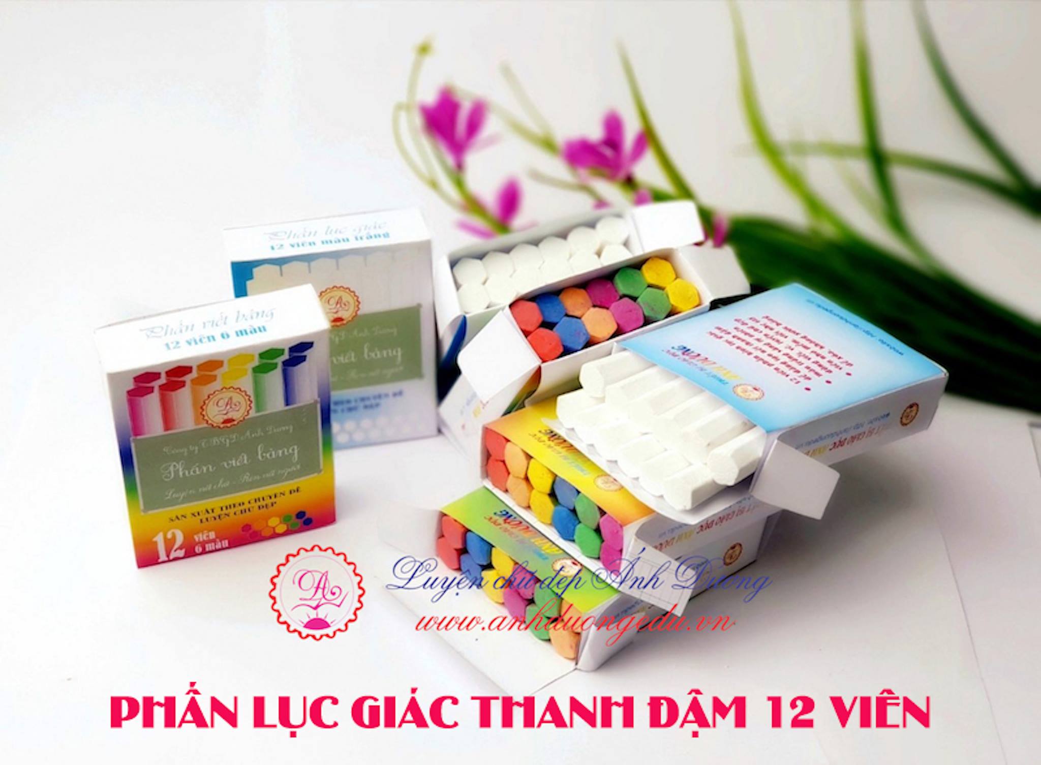 Phấn lục giác thanh đậm trắng