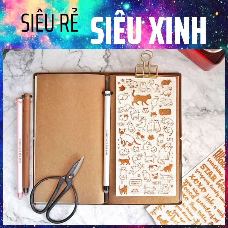 1 tấm Sticker Calligraphy nhũ vàng Vintage trang trí sổ tay - sổ planner