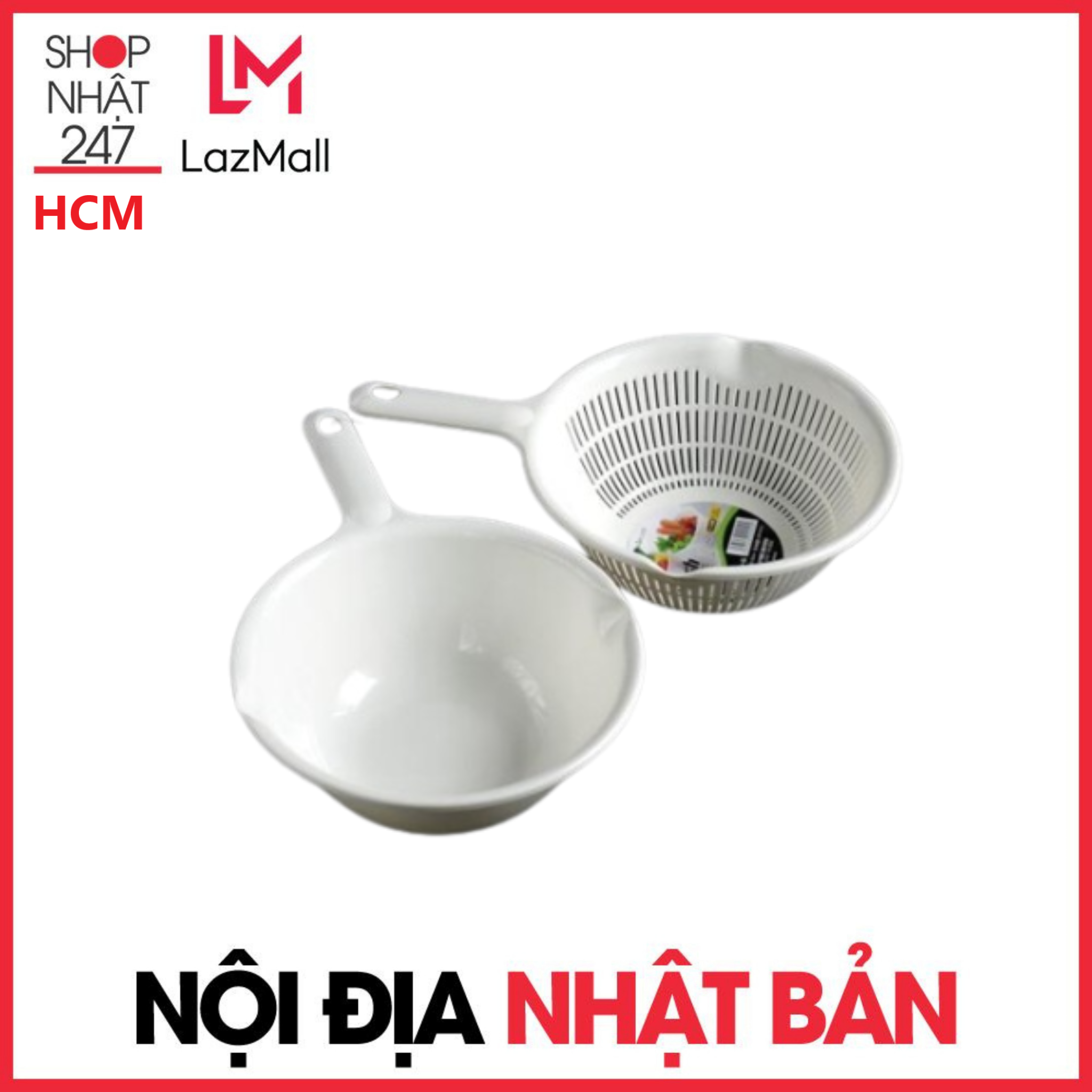 Bộ rổ và thau nhựa 1.2L có tay cầm cao cấp  nội địa Nhật Bản