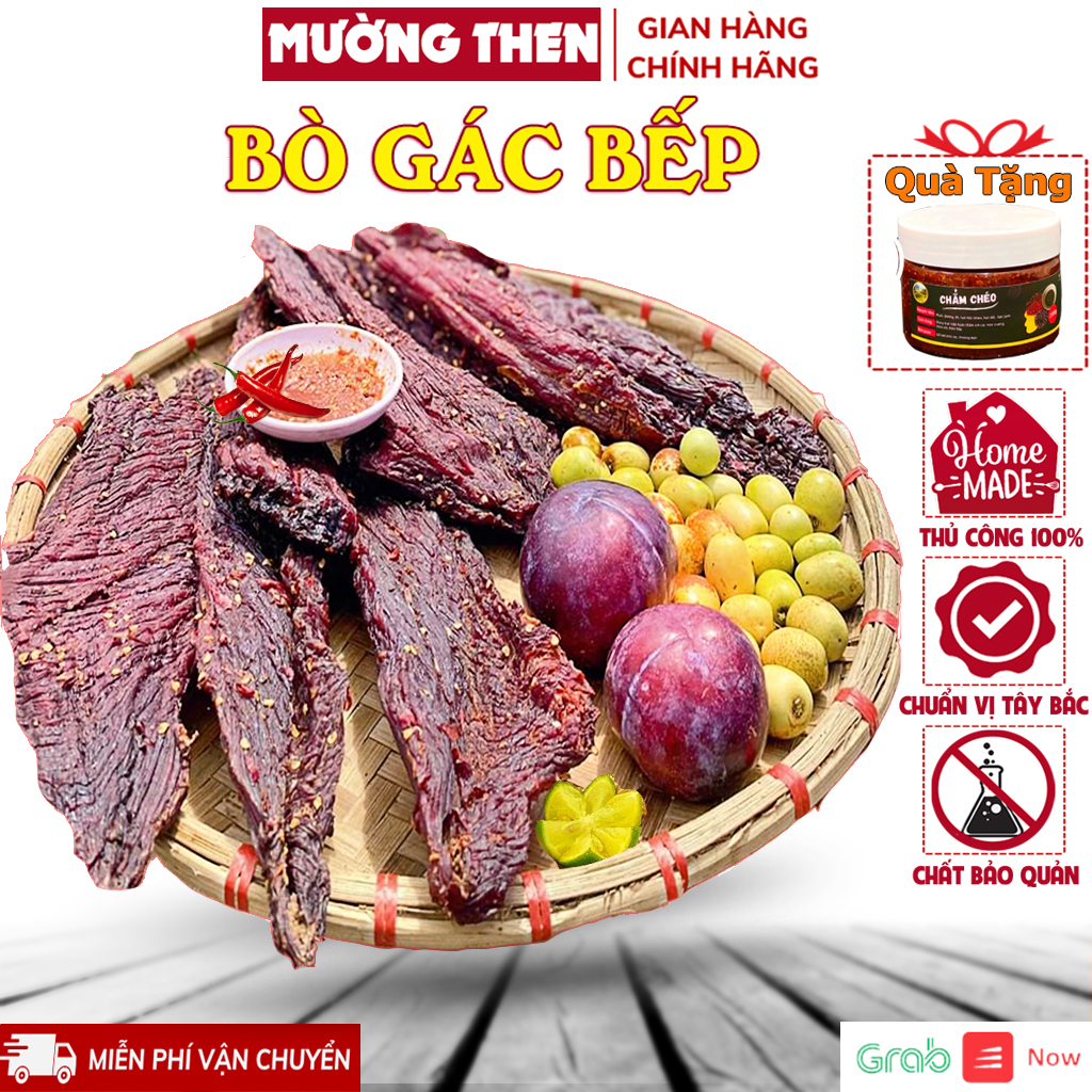 Thịt bò gác bếp mường then siêu thơm ngon khô bò sấy chuẩn vị sapa tây bắc