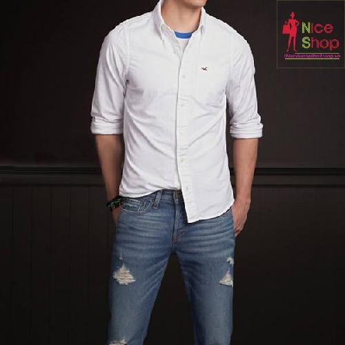 Áo sơ mi nam tay dài mẫu trơn phối túi phong cách thanh lịch - TT0170