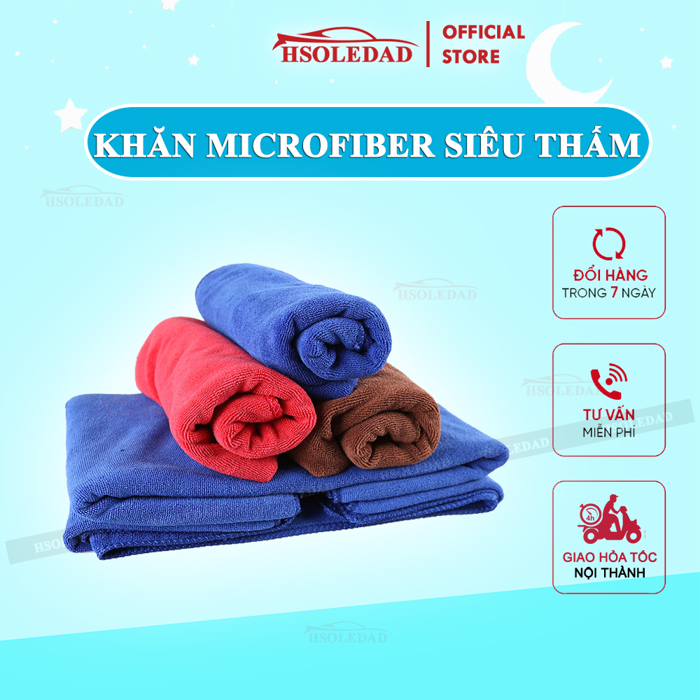 Khăn lau xe chuyên dụng Microfiber siêu thấm không bị sơ, rối