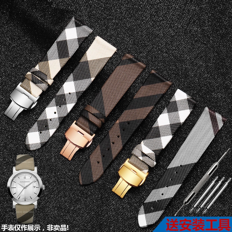 Phù hợp với burberry đồng hồ burberry classic burberry bu1938 dây da nam nữ british 18 20mm