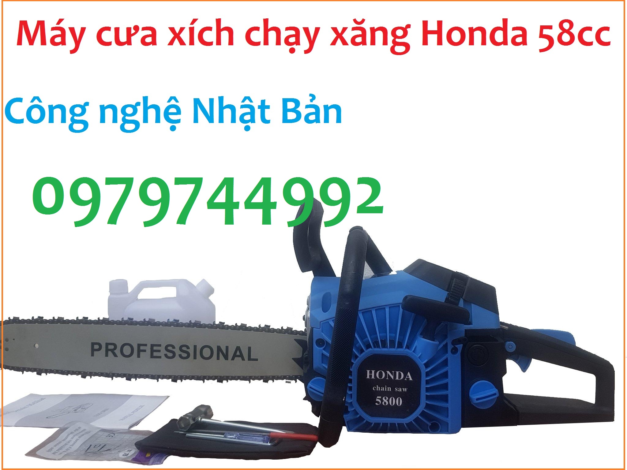 Cưa Xích Chạy Xăng HON ĐA JAPAN Công Suất Lớn 58cc,loại 1