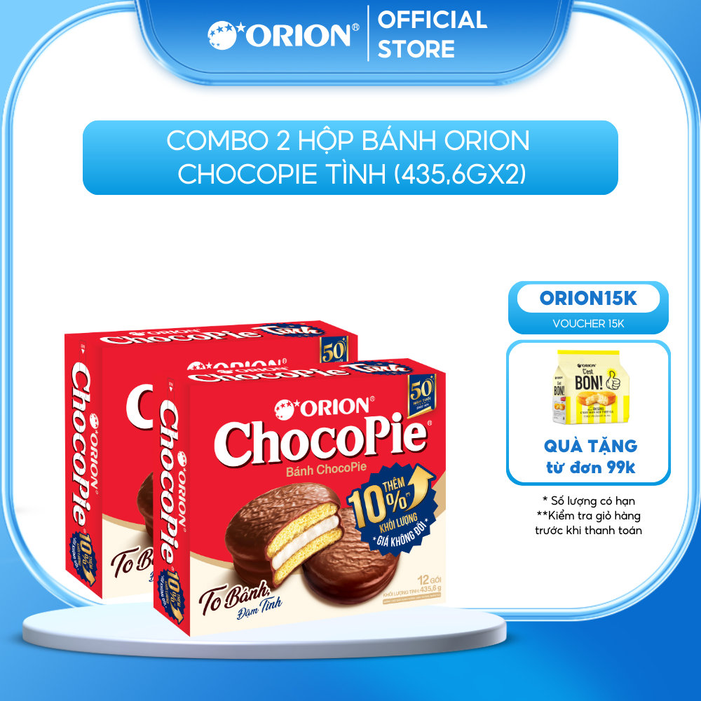 Combo 2 hộp bánh orion chocopie tình