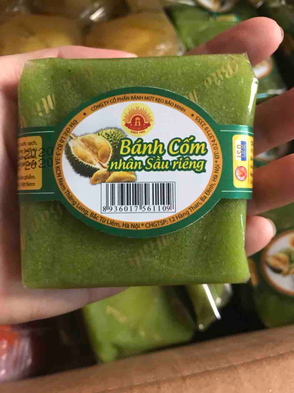 Combo 10 bánh cốm sầu riêng loại to 85gr. Bánh cốm đặc sản hà nội