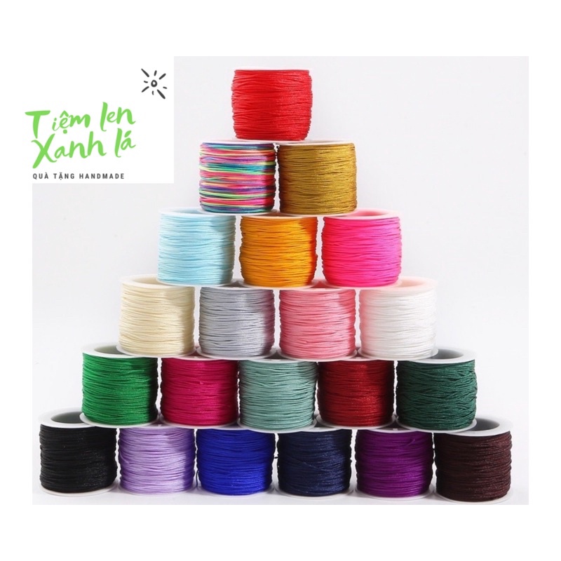Cuộn dây dù, dây ngọc đan vòng handmade size 0.8mm dài 50m