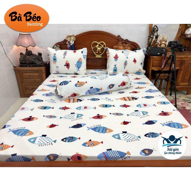 Drap chống thấm, ga chống thấm cotton thun nano kháng khuẩn lau là sạch bà béo bedding