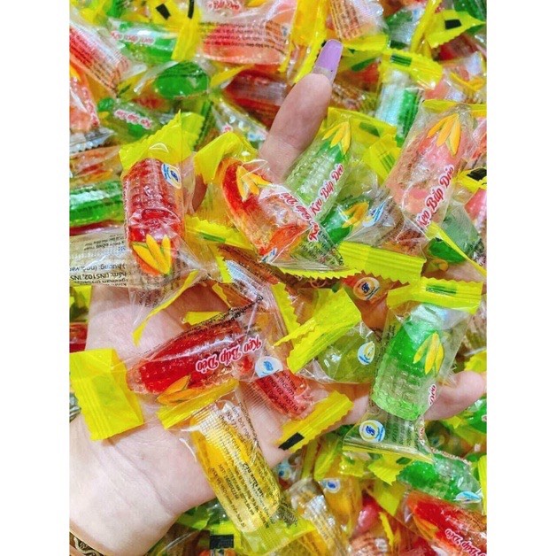 500gr Kẹo bắp dẻo mix đủ vị - có nhân và không nhân