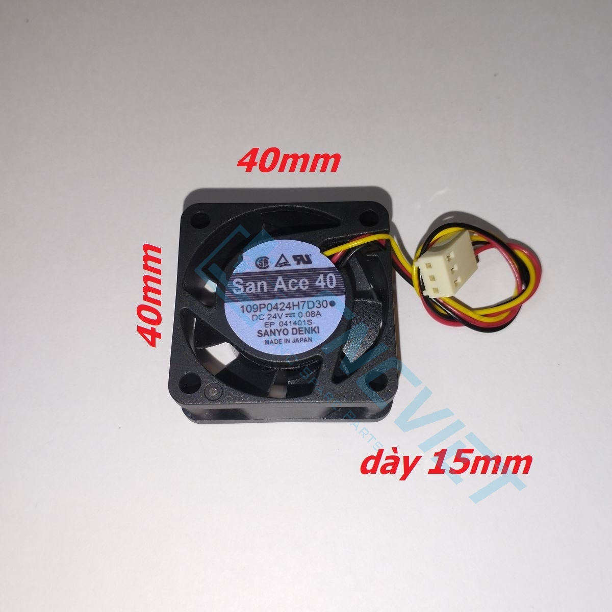 Quạt tản nhiệt 3 dây 40x40x15mm 4015 SanyoDenki 109P0424H7D30 24V 0.08A cho máy CNC Giá 148,720 Đồng*Miễn phí vận chuyển