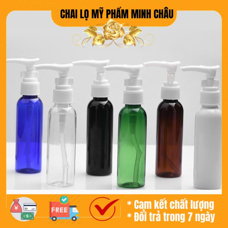 Chai nhựa pet vòi nhấn sữa tắm 50ml/100ml chiết mỹ phẩm