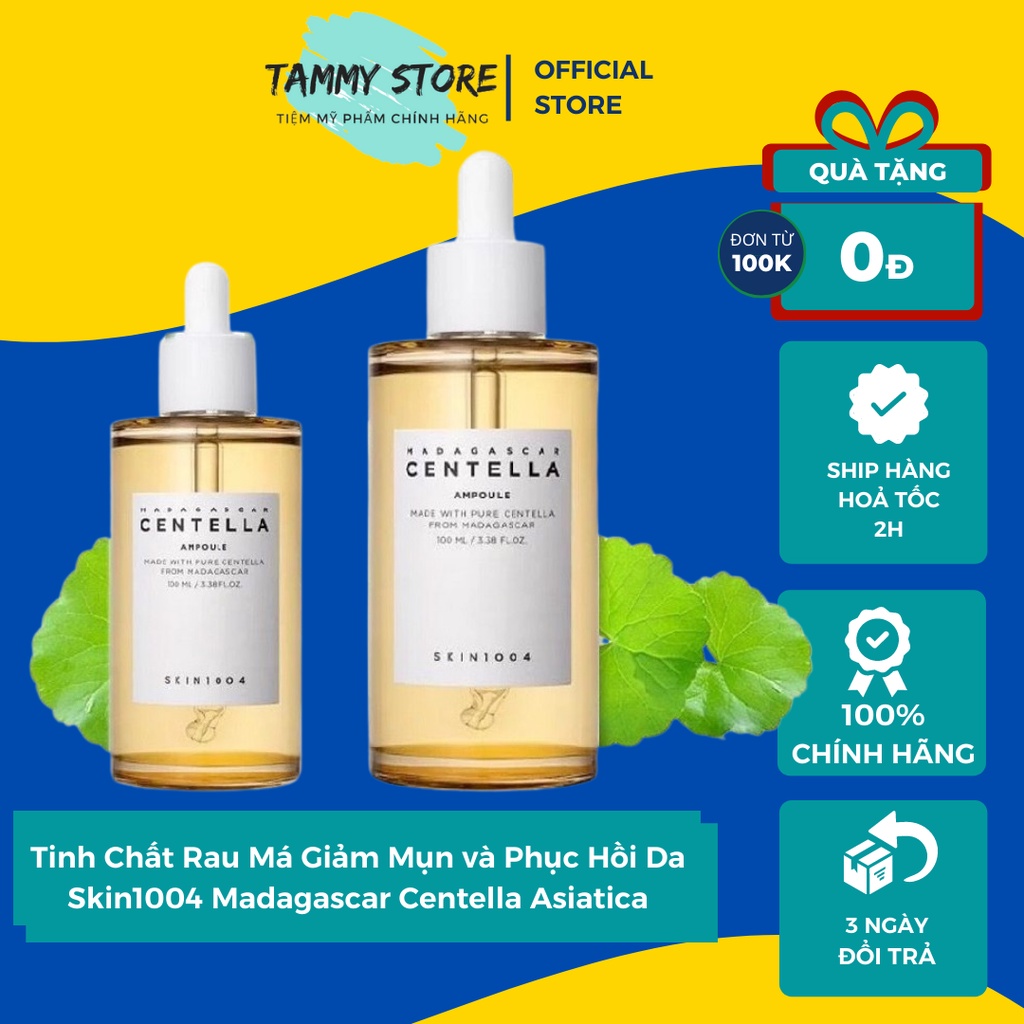 Tinh Chất Rau Má Skin1004 Giảm Mụn và Phục Hồi Da Madagascar Centella Asiatica 100 Ampoule