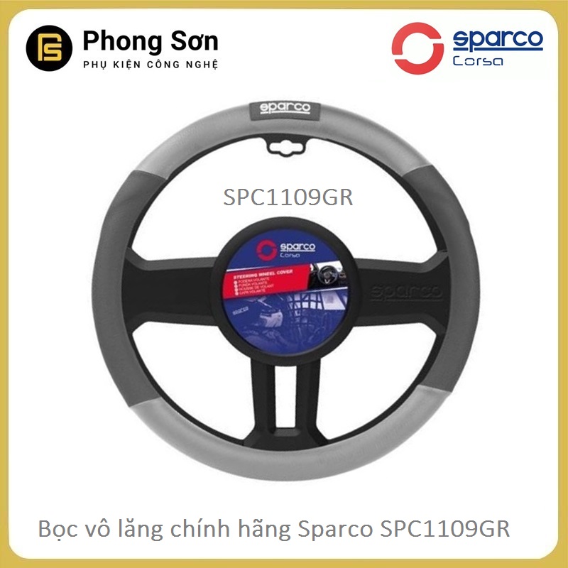 Bọc vô lăng SPARCO SPC1109GR , Tặng kèm khăn lau ô tô 35*75cm ( Bảo Hành 03 Tháng )