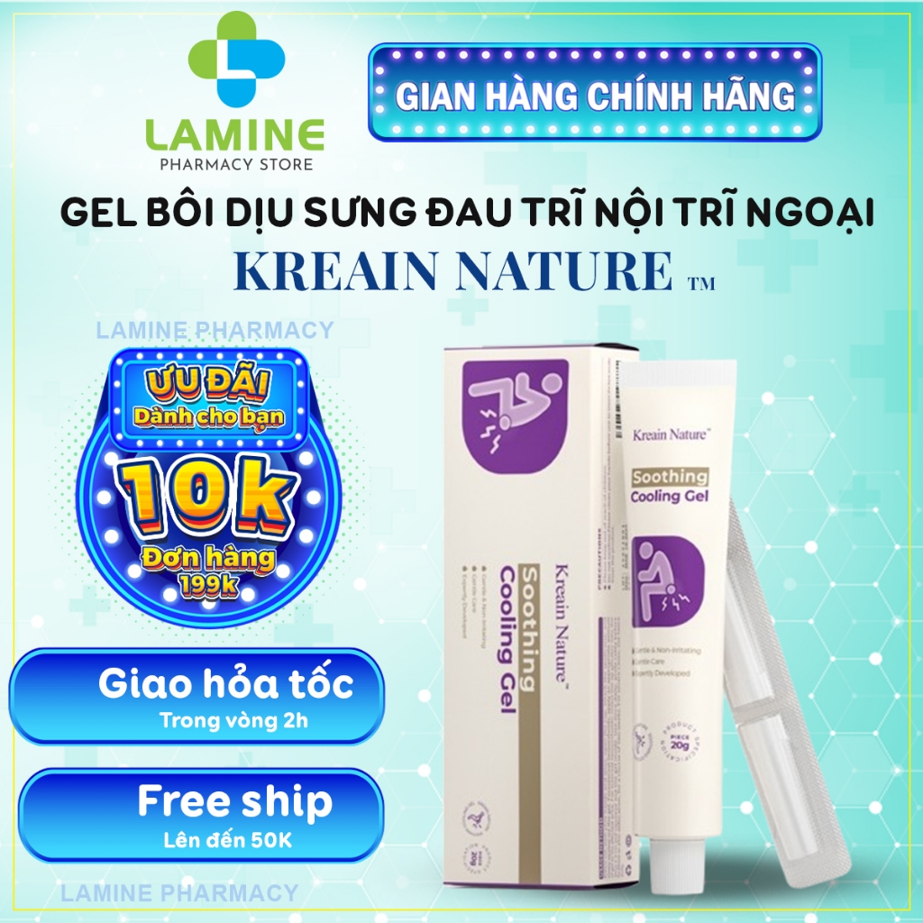  Gel Bôi Trĩ KREAIN NATURE – Kem Dịu Trĩ KREAIN Thảo Dược Giảm Đau Rát Sưng Đau Làm Mát Hỗ Trợ Lành Da 