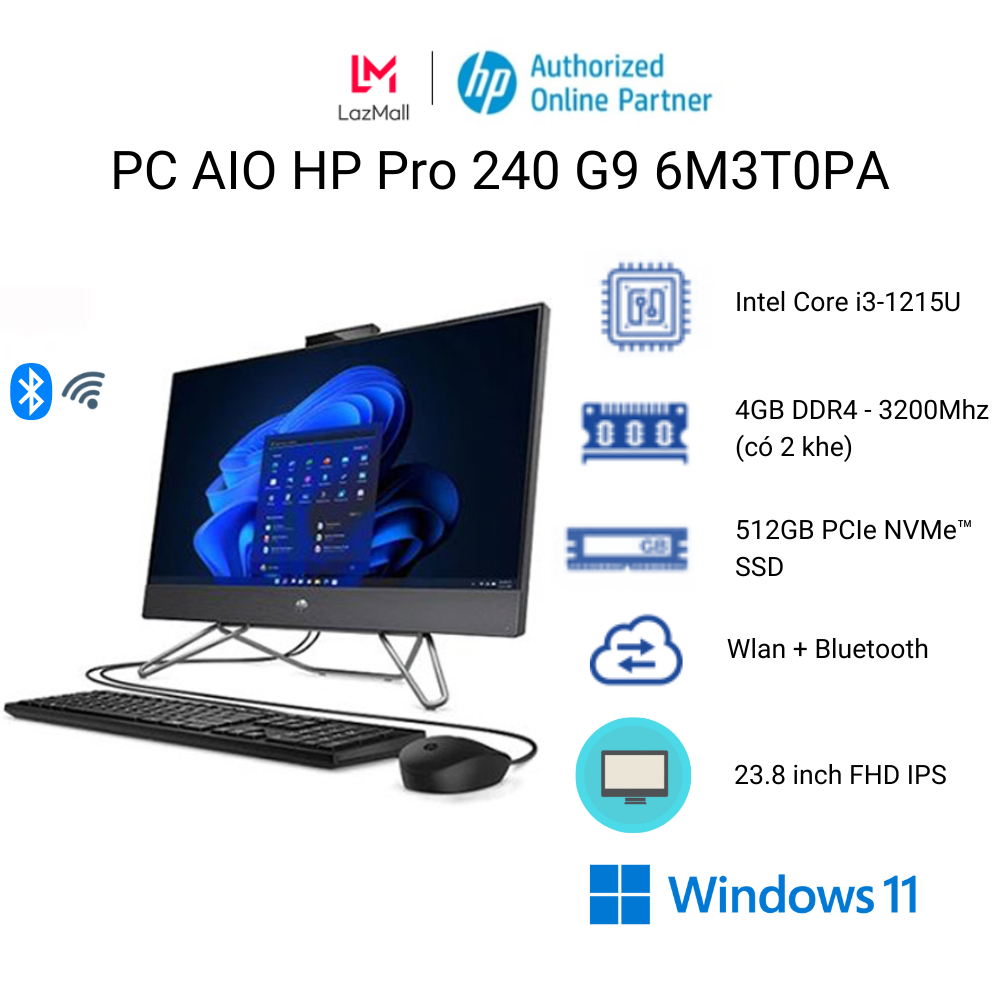 Máy tính all in one hp pro 240 g9 6m3t0pa