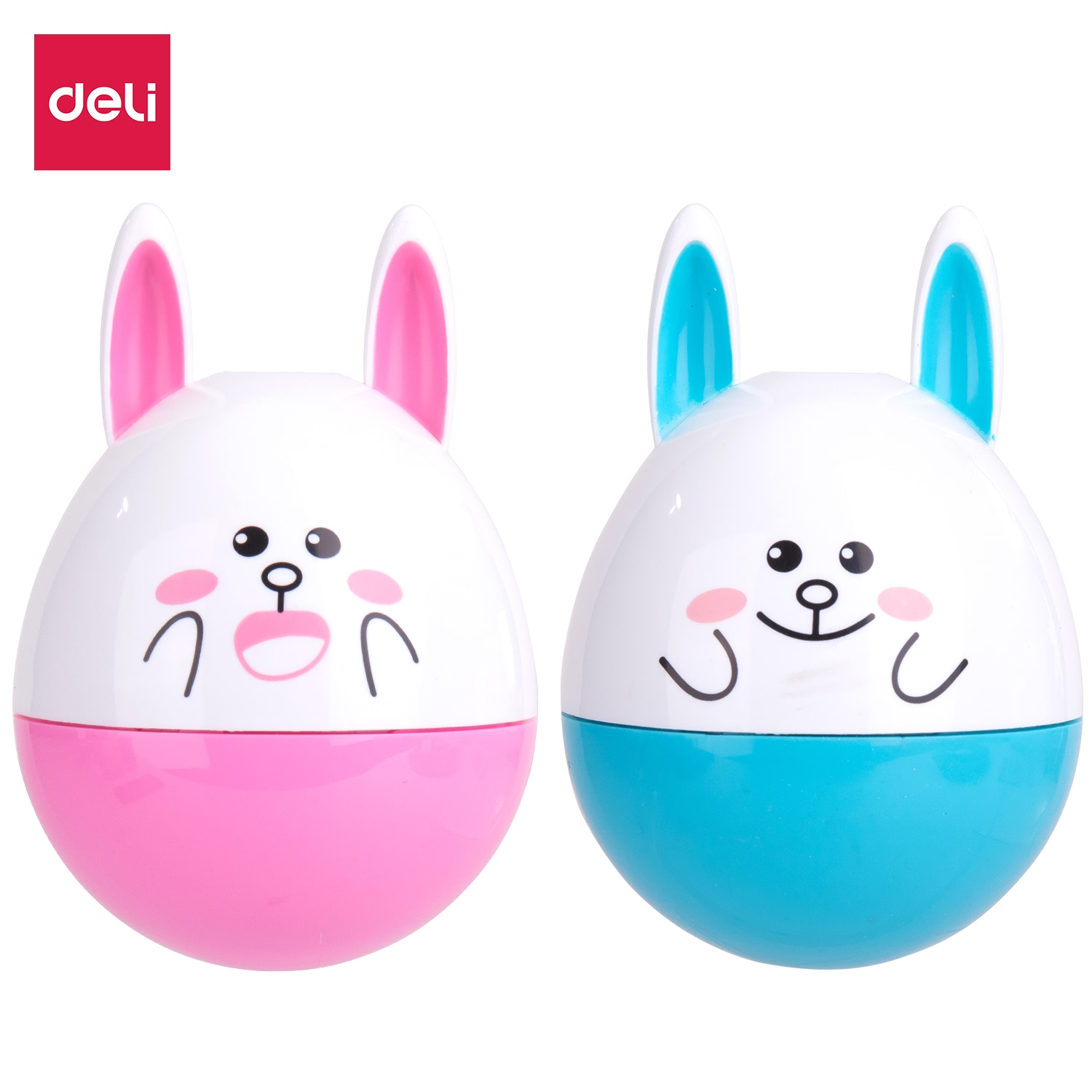 DELI Gọt bút chì Thiết kế con lật đật, tạo hình hoạt hình, gọt chì mượt Hồng, xanh dương, 1 cái - E0521
