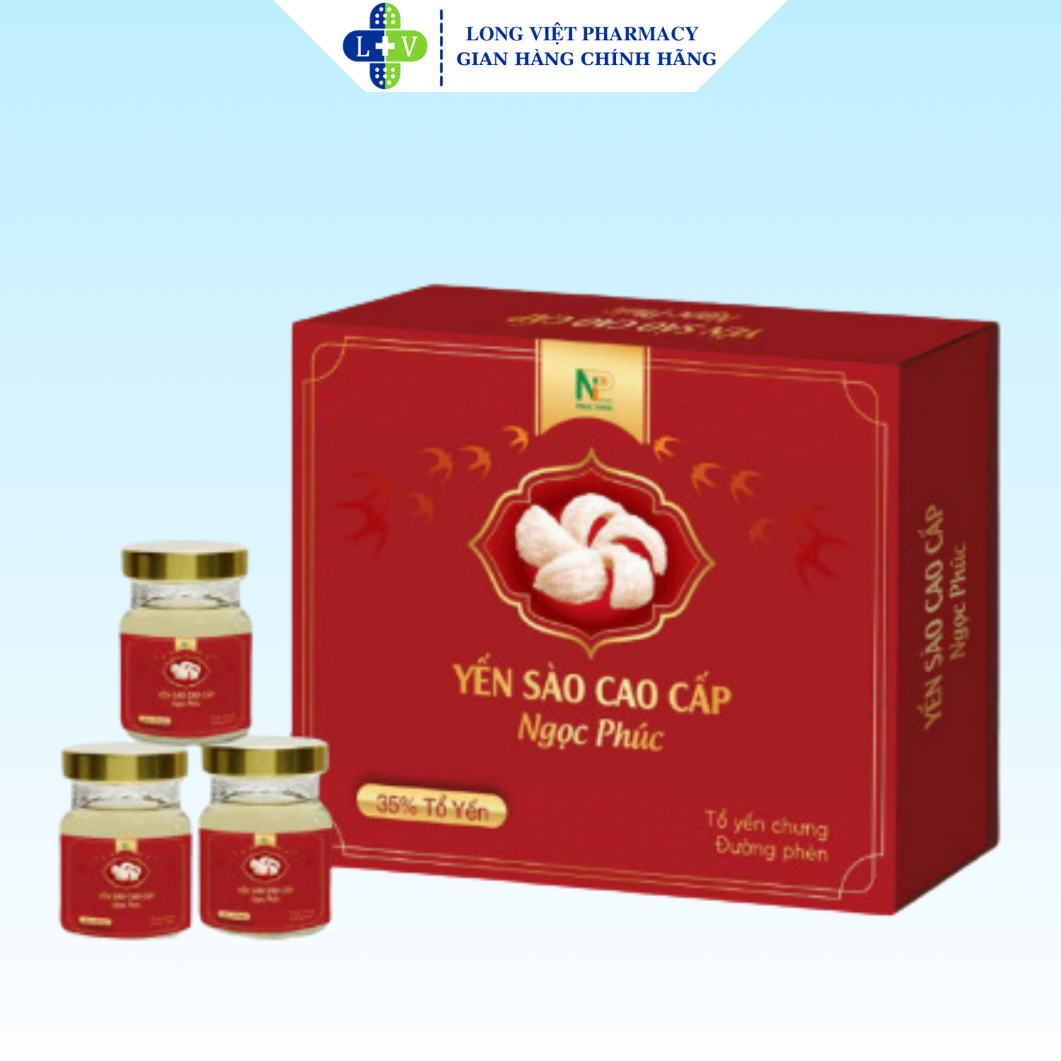 Yến sào cao cấp ngọc phúc 35%, tổ yến chưng đường phèn