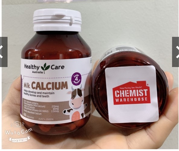 Viên canxi Mỹ sữa tang chieu cao cho bé Milk Calcium Healthy care, lọ 60 viên xách tay Cosco Mỹ