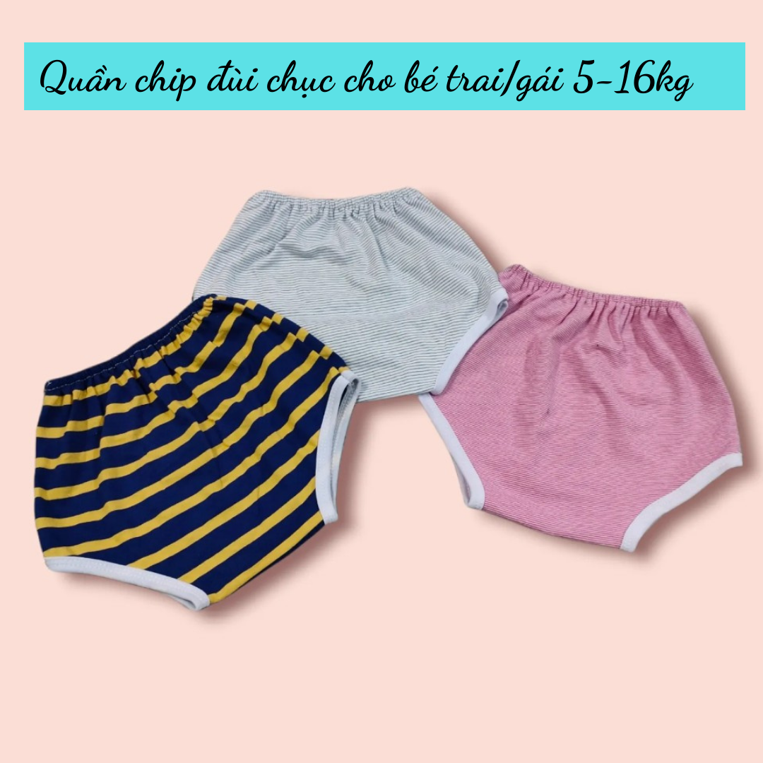 10 chiếc quần chip đùi chất cotton mềm mát cho bé trai/gái sơ sinh đến 16kg