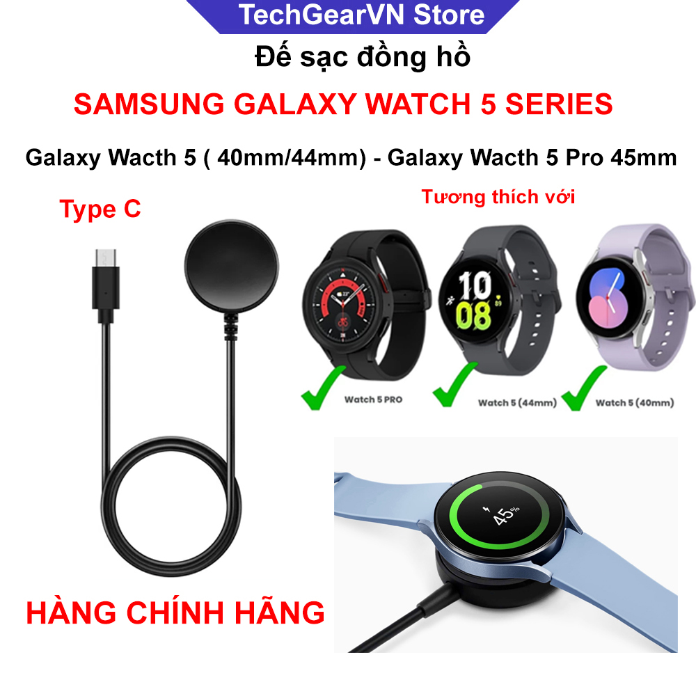 Đế sạc đồng hồ Samsung Galaxy Watch 6, Galaxy Watch 5,Watch 4 - Hàng chính hãng