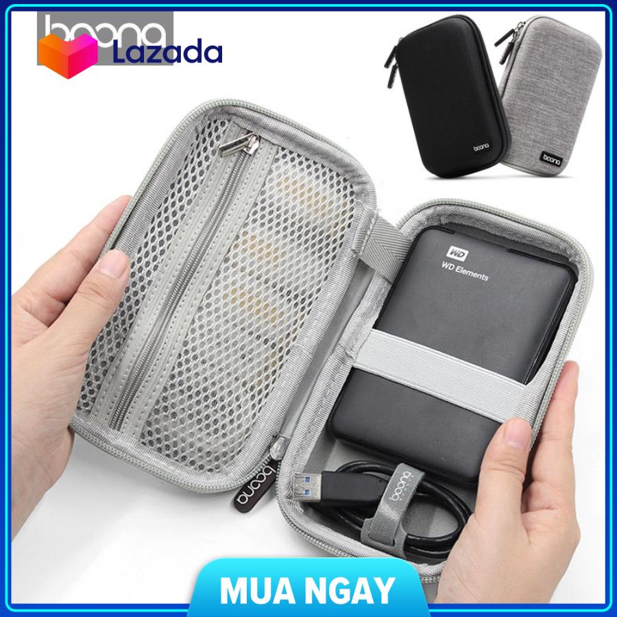 Túi bảo vệ ổ cứng di động WD 2.5 pin dự phòng 10.000mAh phom cứng chống sốc Baona (Boona) F010 F007