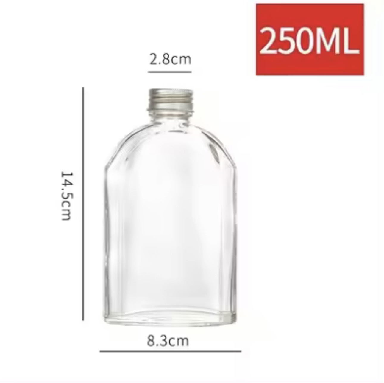 Chai thuỷ tinh dẹp nắp nhôm 250ml, 350ml, 500ml