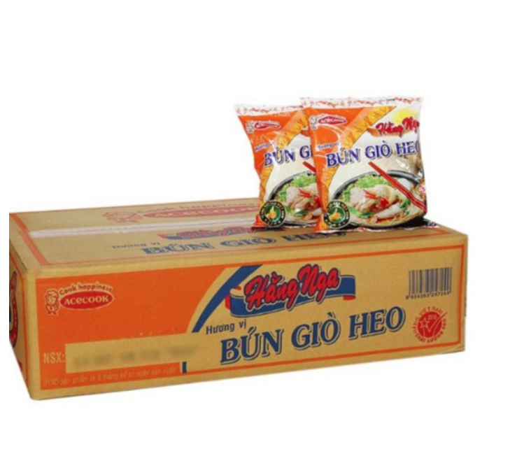Thùng 30 gói x 75g bún giò heo hằng nga acecook