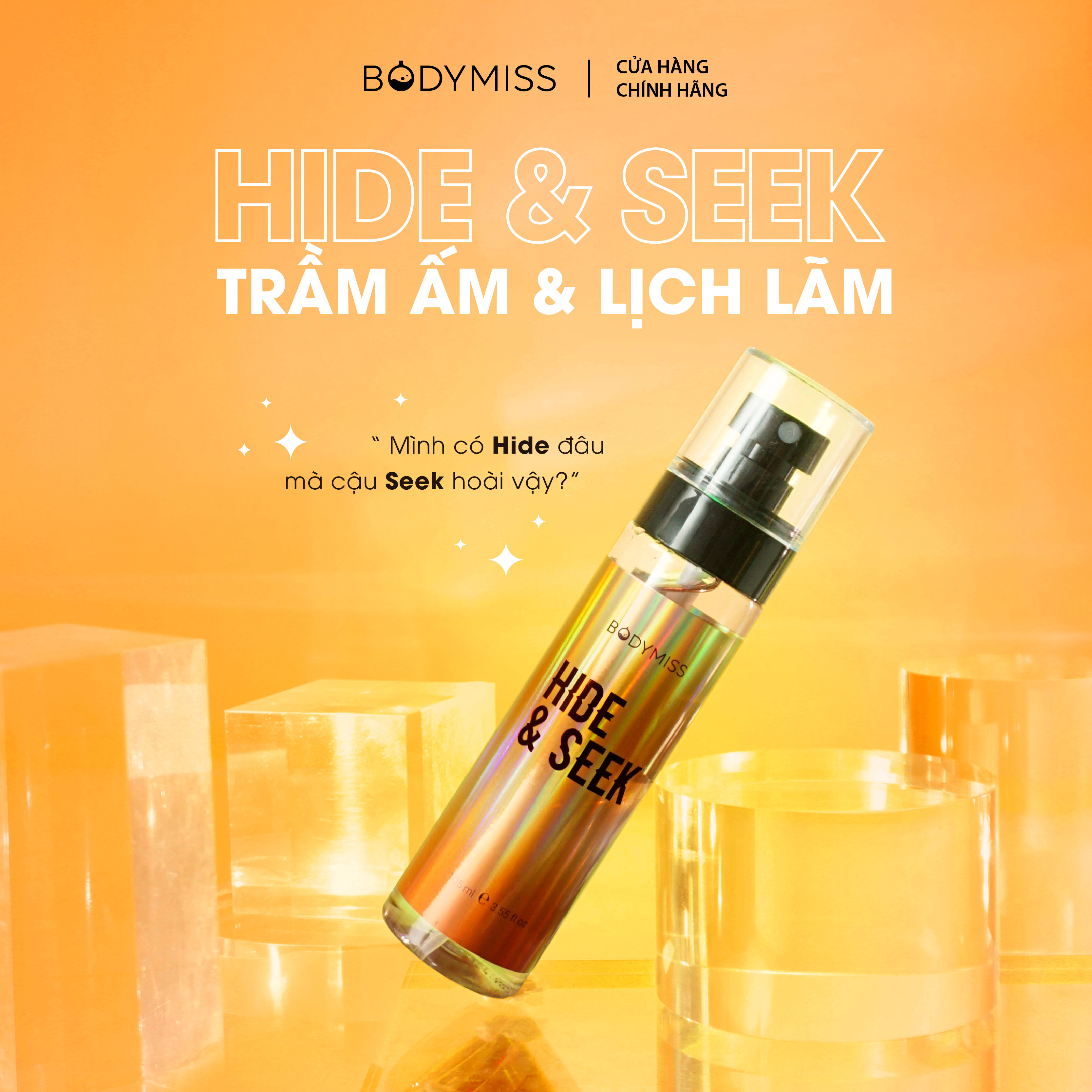 Xịt thơm toàn thân body mist hide & seek dành cho nam & nữ bodymiss 105ml