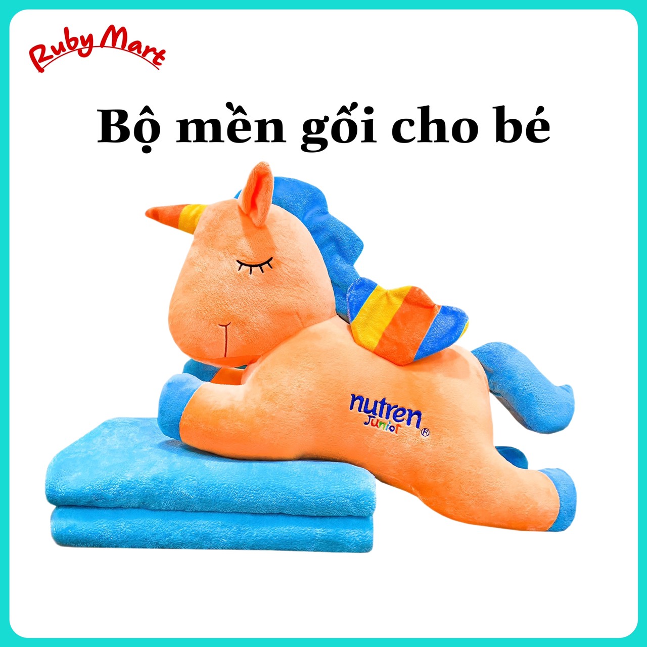 Bộ mền gối ngựa pony cho bé - quà sữa nutren