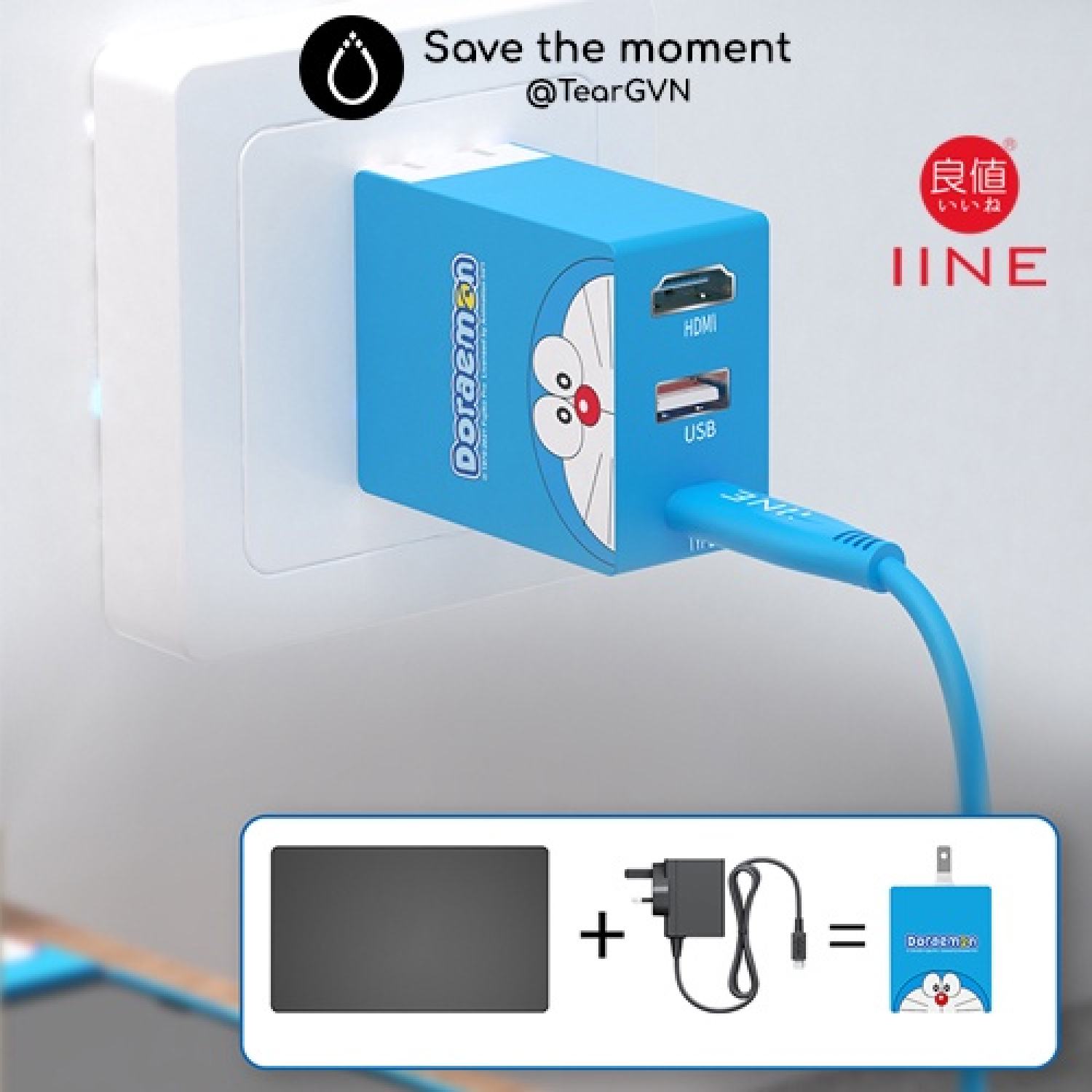 Bộ sạc nhanh GaN 45W Doraemon tích hợp xuất HDMIcho Nintendo Switch v1