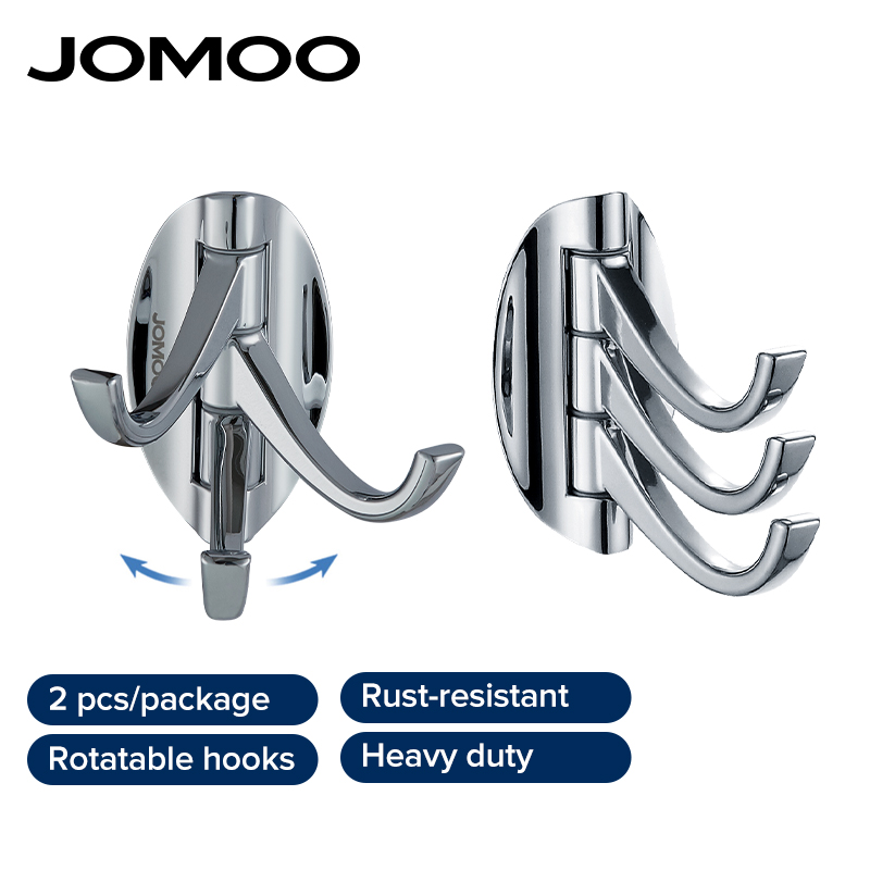 2 móc treo quần áo, giá treo quần áo gắn tường giá để đồ gắn tường phòng tắm jomoo