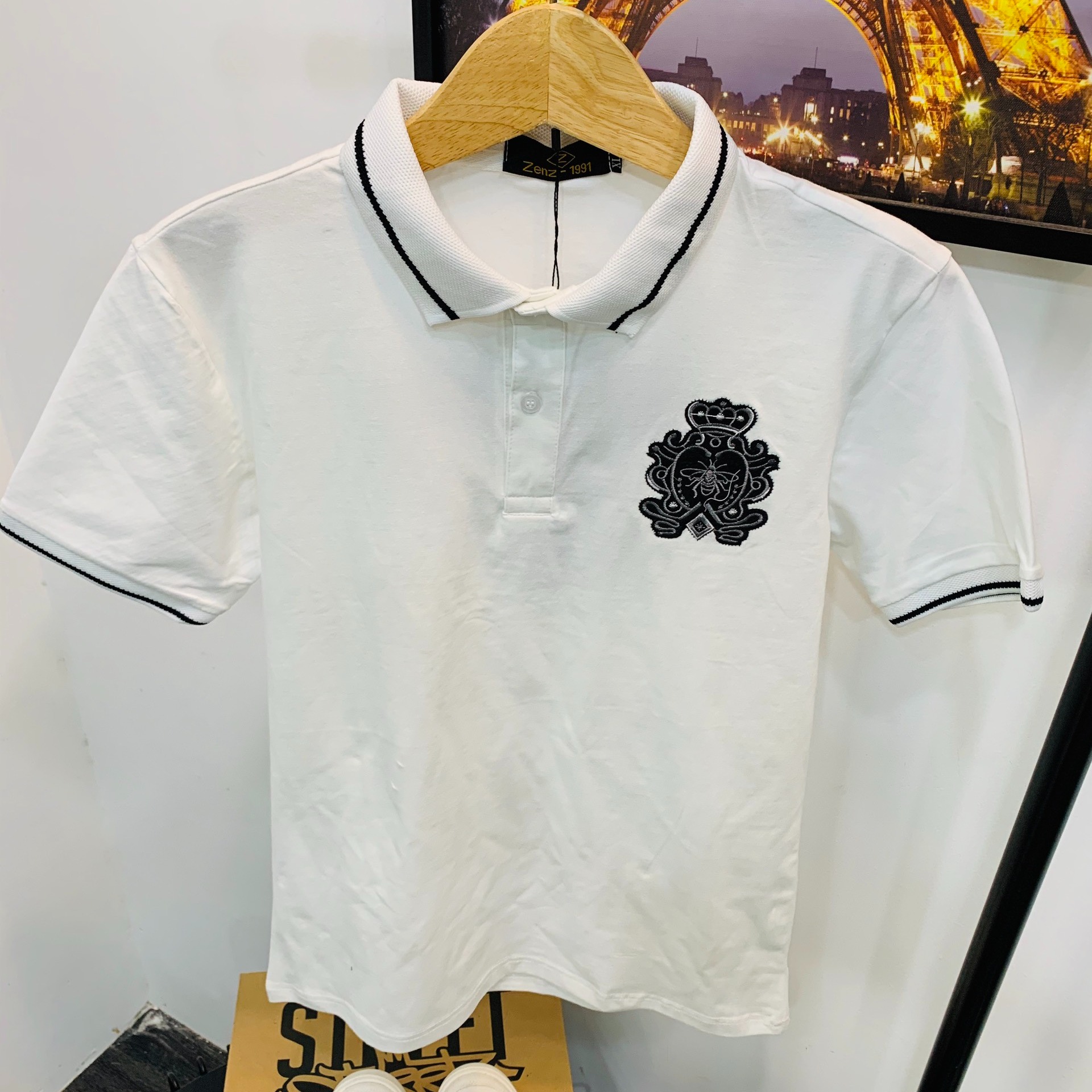 [HCM][Có Video] Áo Thun Nam Cổ Trụ Áo Polo Thêu Logo Hai Mặt Ba Màu Dễ Phối Đồ Năng Động Thời Trang Chất Vải Cotton Bốn Chiều Co Dãn Mềm Mát