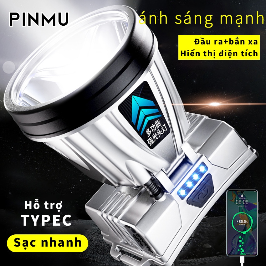 Đèn led đội đầu siêu sáng chống thấm nước công suất cao có thể sạc lại tiện dụng