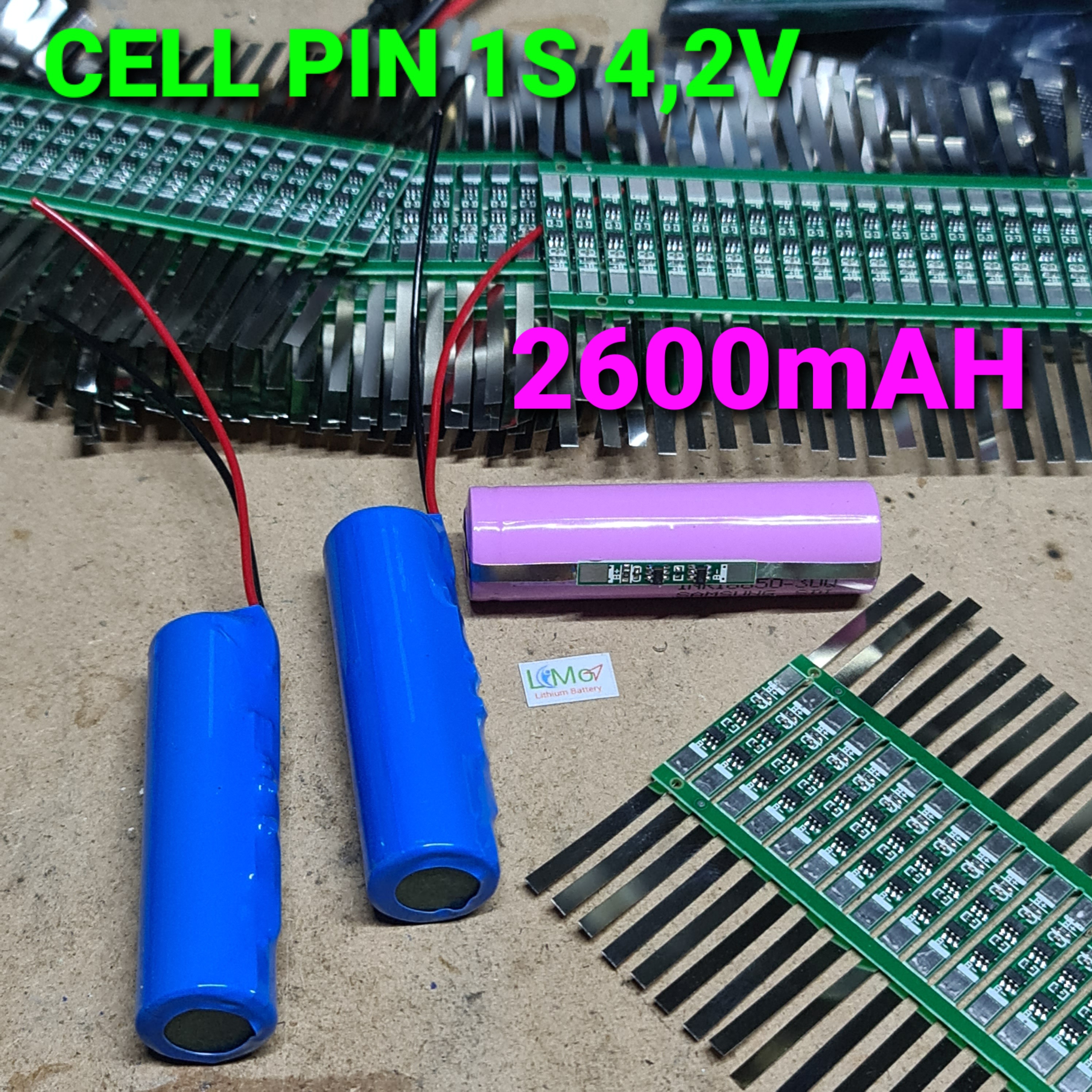 Pin lithium 18650 3,7v 2600mah. khối pin lithium 1s 3,7v có mạch bảo vệ 1s chống chai pin - limo