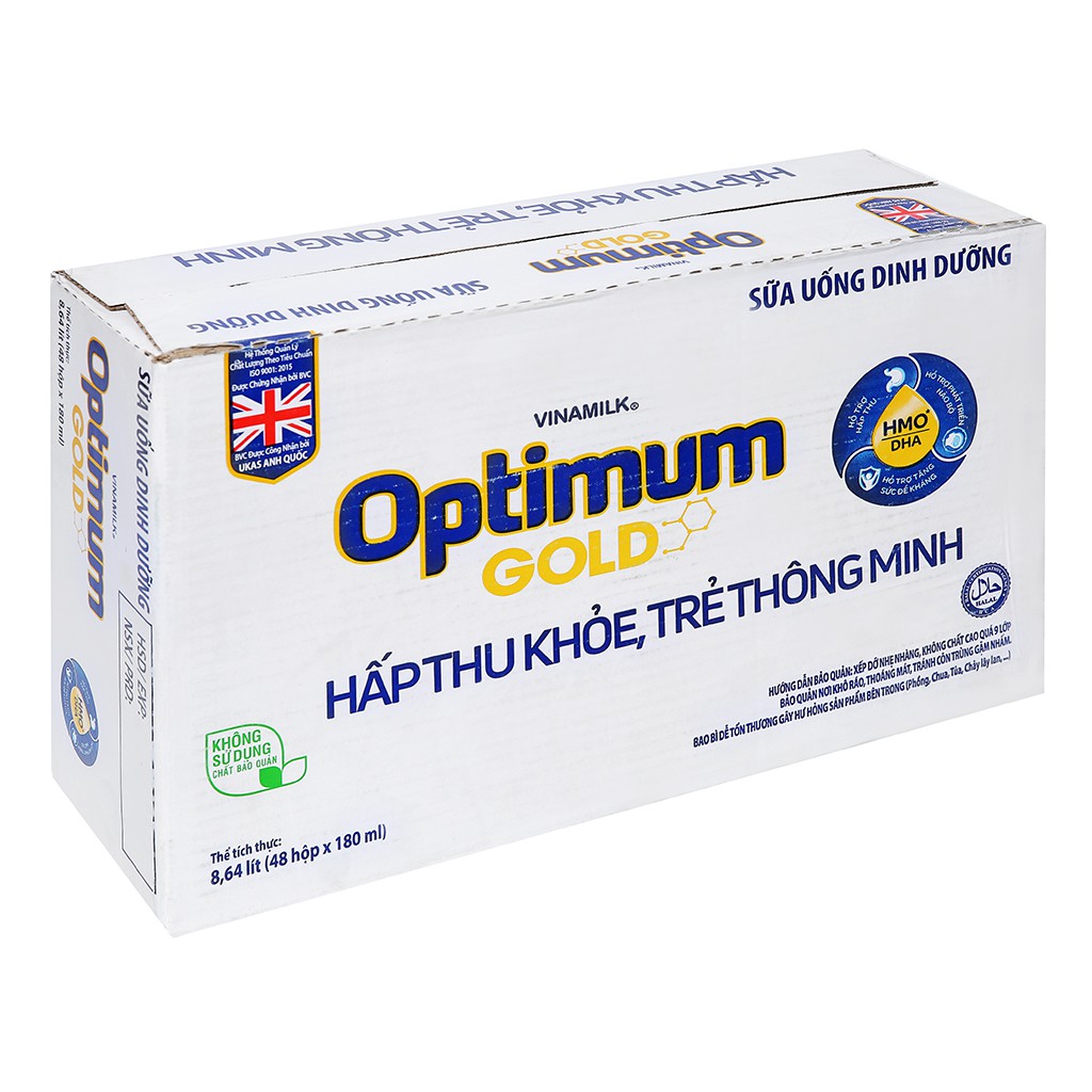 SỮA BỘT PHA SẴN OPTIMUM GOLD 48 hộp 180ML