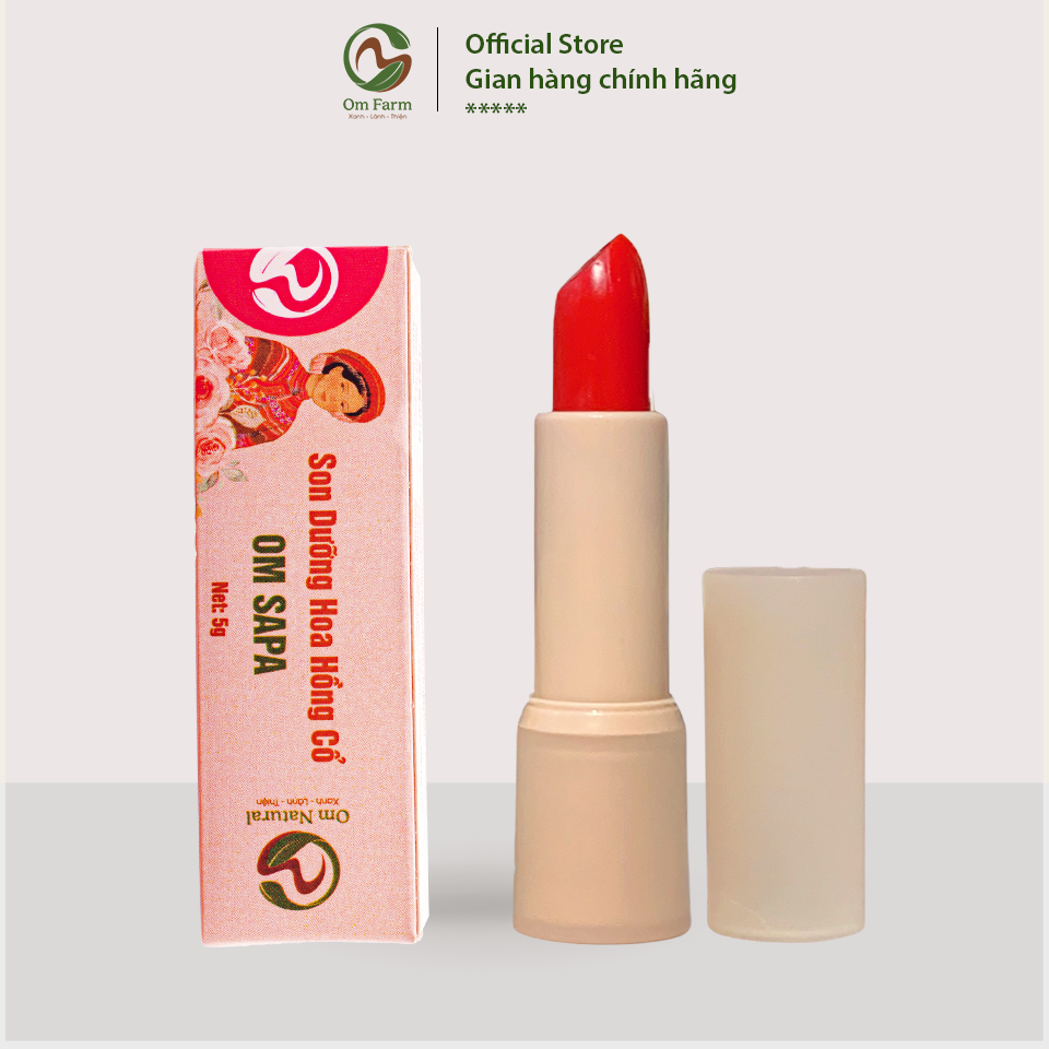Son dưỡng môi Hoa hồng cổ Om Sapa Có Màu