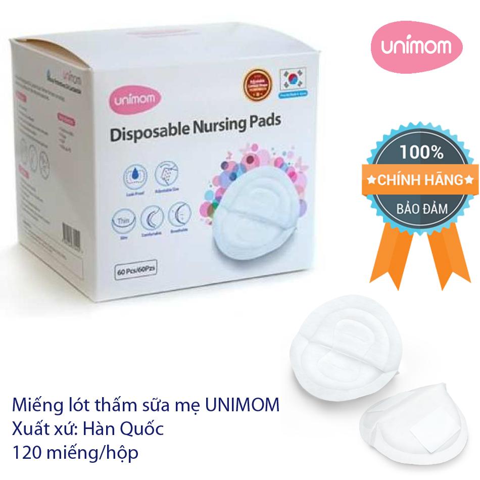Hộp 120 Miếng lót thấm sữa mẹ Chính hãng Unimom Hàn Quốc UM87042