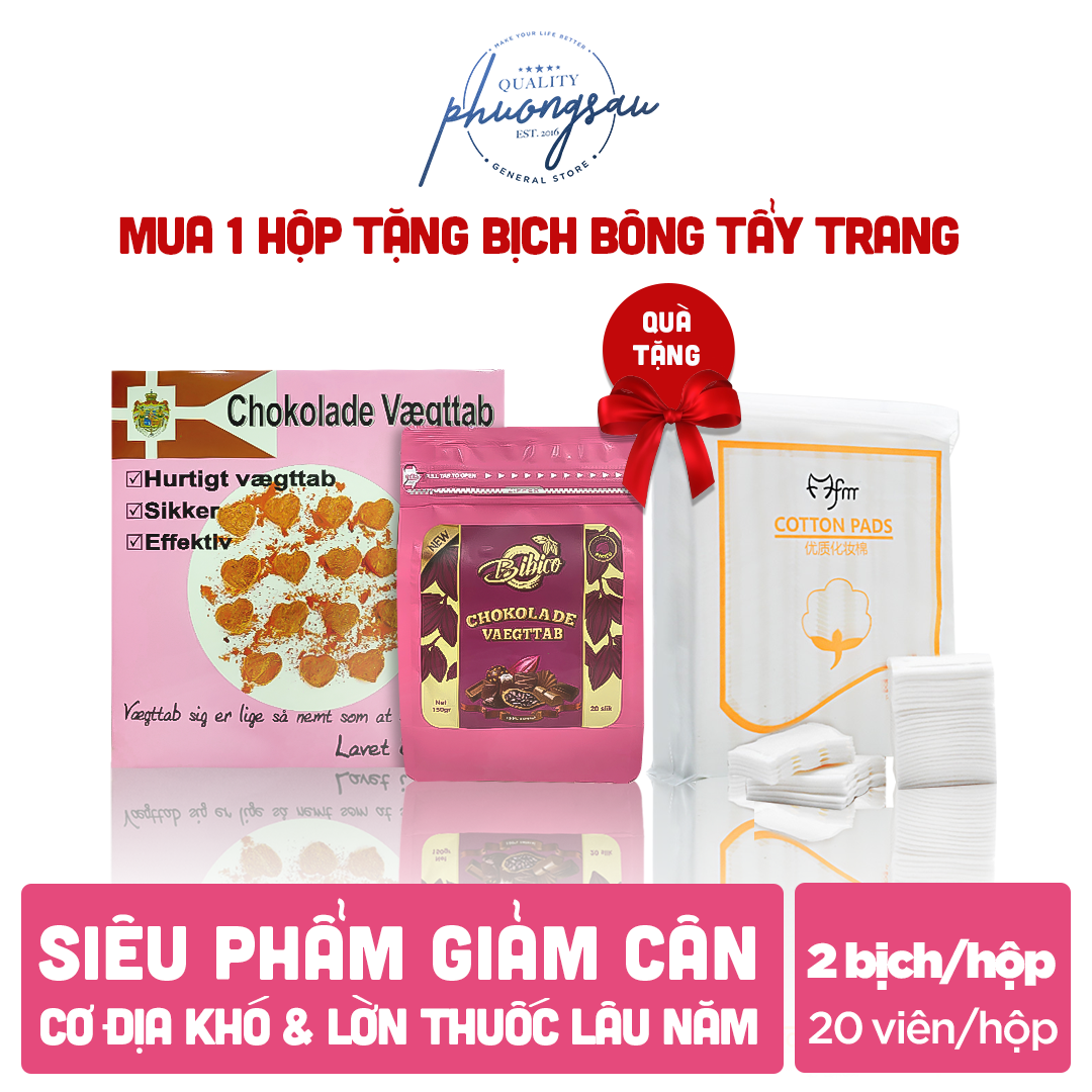 [CHÍNH HÃNG] Kẹo Socola Giảm Cân Đan Mạch Chokolade Vaegttab (Loại Hồng) + Quà tặng, 1 Gói 20 viên