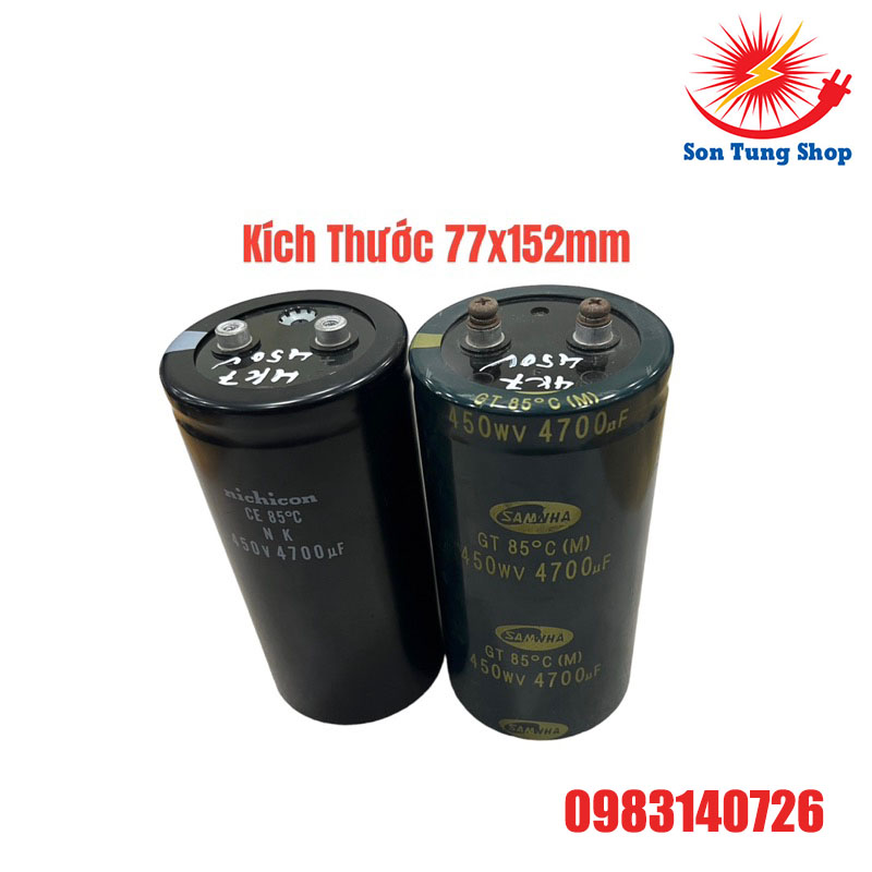 Tụ nguồn 4700uf 450v kích thước to 145x75mm