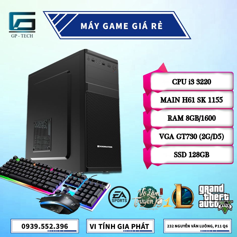 Máy pc core i3 3220 chiến game audition, lol, free fire, cs:go, fo4,...