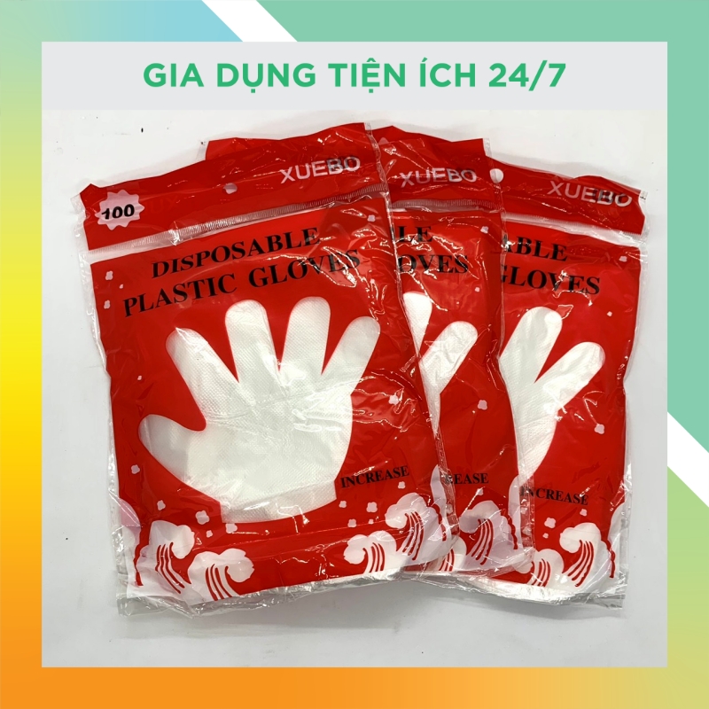 Găng tay nilon dùng 1 lần an toàn vệ sinh thực phẩm