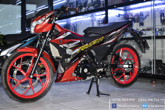[HÌNH TỰ CHỤP] Tem Trùm Xe Raider Đỏ Đen Cao Cấp 🛒 Đổi Được Qua Xe Satria 🛒 Làm Được Tem Trùm/Tem Rời 🛒 Tem Dán Xe Máy Thiết Kế Yêu Cầu